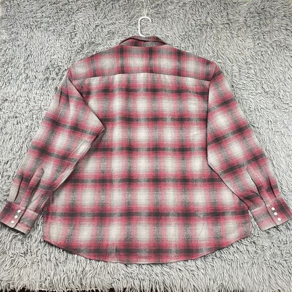 Men’s Extra Heavy Pearl Snap Plaid Flannel Outdoor Shacket Red Black Gry 2XL NWT - Picture 2 of 8